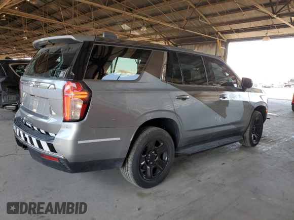 2023 Chevrolet Tahoe Commercial with VIN 1GNSCLED2PR129495, listed as a Copart auction lot 62820605 with 55,805 mi miles and Salvage title. Bid and sale history available at DreamBid. Image 3.