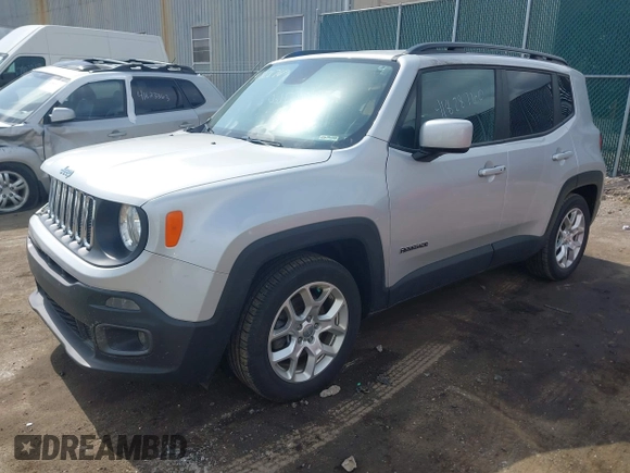 2017 Jeep Renegade Latitude with VIN ZACCJABBXHPG07320, listed as a IAAI auction lot 41828760 with 116,684 mi miles. Bid and sale history available at carsss.com. Image 2.