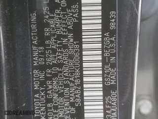 2019 Lexus ES with VIN 58ABZ1B18KU006381, listed as a Copart auction lot 53826425 with 44,501 mi miles and Salvage Title. Bid and sale history available at carsss.com. Image 12.