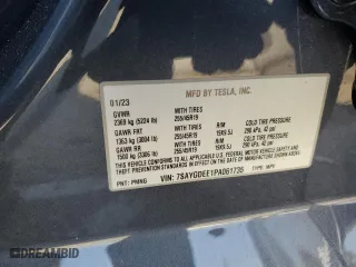 2023 Tesla Model Y Long Range with VIN 7SAYGDEE1PA061735, listed as a Copart auction lot 44200205 with 20,010 mi miles and Salvage Title. Bid and sale history available at carsss.com. Image 14.