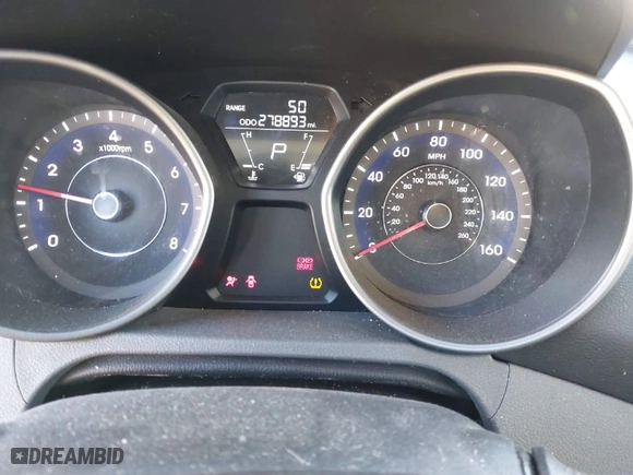 2013 Hyundai Elantra GLS PZEV with VIN 5NPDH4AE1DH161655, listed as a IAAI auction lot 41455556 with 278,893 mi miles. Bid and sale history available at carsss.com. Image 7.