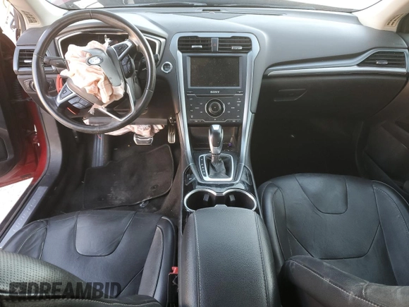 2015 Ford Fusion Titanium with VIN 3FA6P0K98FR132357, listed as a Copart auction lot 47213235 with 0 mi miles and Salvage Title. Bid and sale history available at carsss.com. Image 8.