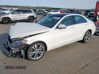2017 Mercedes-Benz C 300 with VIN 55SWF4KB3HU206584, listed as a Copart auction lot 50597005 with 143,917 mi miles and Salvage Title. Bid and sale history available at carsss.com. Image 1.
