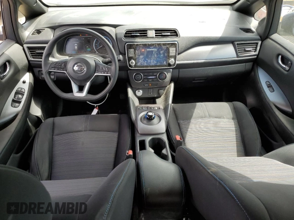 2022 Nissan LEAF S with VIN 1N4AZ1BVXNC563805, listed as a Copart auction lot 53060015 with 25,040 mi miles and Salvage Title. Bid and sale history available at DreamBid. Image 8.
