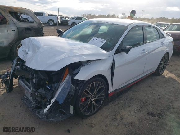 2022 Hyundai Elantra N with VIN KMHLW4AK6NU008649, listed as a IAAI auction lot 41714679 with 28,004 mi miles. Bid and sale history available at carsss.com. Image 17.