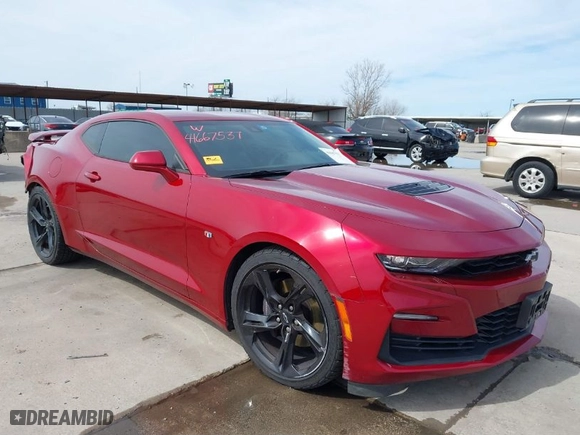 2021 Chevrolet Camaro 2SS with VIN 1G1FH1R7XM0125773, listed as a IAAI auction lot 41667537 with 27,000 mi miles. Bid and sale history available at carsss.com. Image 1.