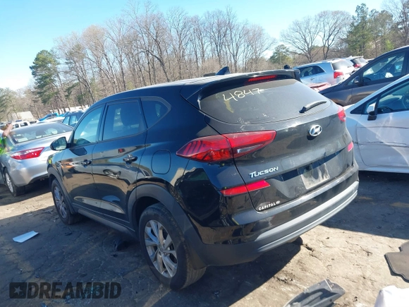 2021 Hyundai Tucson SE with VIN KM8J23A40MU334847, listed as a IAAI auction lot 41817556 with 63,000 mi miles and . Bid and sale history available at DreamBid. Image 3.