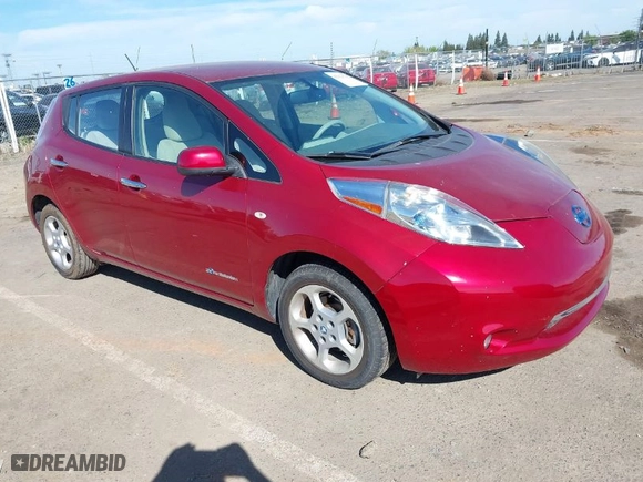 2012 Nissan LEAF SL with VIN JN1AZ0CPXCT025416, listed as a IAAI auction lot 42021742 with 61,301 mi miles. Bid and sale history available at carsss.com. Image 1.