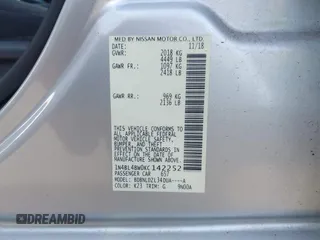 2019 Nissan Altima 2.5 S with VIN 1N4BL4BW0KC142252, listed as a IAAI auction lot 41722876 with 28,677 mi miles. Bid and sale history available at carsss.com. Image 9.