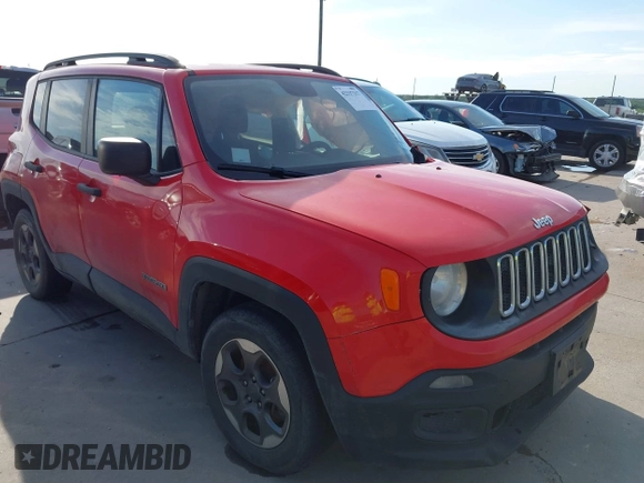 2017 Jeep Renegade Sport z VIN ZACCJAAB9HPF54630, wystawiony jako IAAI lot #42337317 z przebiegiem 135 571 mil mil oraz . Historia ofert i sprzedaży dostępna na DreamBid. Obrazek 1.