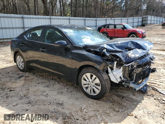 2025 Nissan Sentra S with VIN 3N1AB8BV2SY249854, listed as a Copart auction lot 45282355 with 4,124 mi miles and Salvage Title. Bid and sale history available at DreamBid. Image 4.