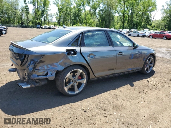 2018 Audi S4 Premium Plus with VIN WAUB4AF45JA100763, listed as a Copart auction lot 57312904 with 91,328 mi miles. Bid and sale history available at carsss.com. Image 3.