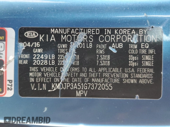 2016 Kia Soul + with VIN KNDJP3A51G7372055, listed as a Copart auction lot 44022465 with 113,857 mi miles and Salvage Title. Bid and sale history available at carsss.com. Image 13.