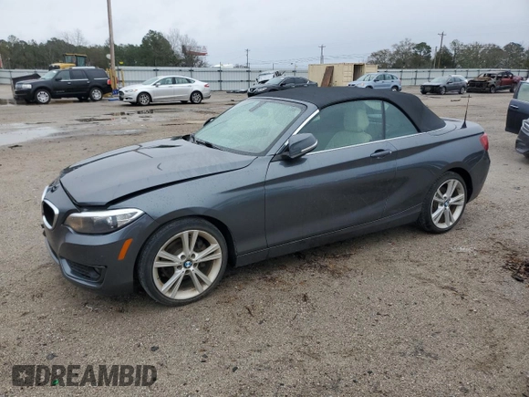 2015 BMW 2 Series 228i with VIN WBA1K5C57FV474037, listed as a Copart auction lot 87857635 with 91,333 mi miles and Salvage title. Bid and sale history available at DreamBid. Image 1.