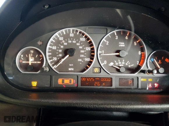 2002 BMW 3 Series 330Ci with VIN WBABS53402JU88908, listed as a Copart auction lot 44438855 with 87,225 mi miles and Salvage Title. Bid and sale history available at DreamBid. Image 9.