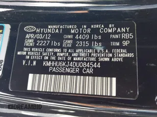 2013 Hyundai Genesis Coupe Grand Touring with VIN KMHHU6KJ4DU084544, listed as a IAAI auction lot 42392452 with 58,916 mi miles and . Bid and sale history available at DreamBid. Image 9.