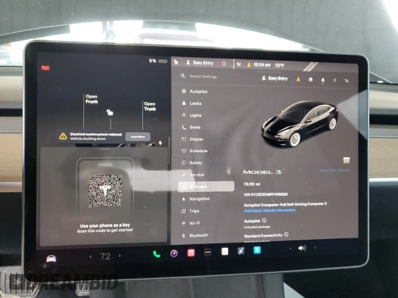 2023 Tesla Model 3 with VIN 5YJ3E1EA9PF439392, listed as a Copart auction lot 55432915 with 73,151 mi miles and Clean Title. Bid and sale history available at DreamBid. Image 9.