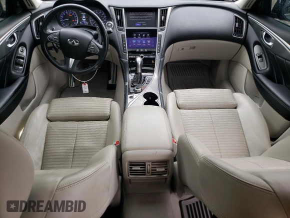 2016 Infiniti Q50 Red Sport 400 with VIN JN1FV7AR4GM450788, listed as a Copart auction lot 63069385 with 87,740 mi miles and Salvage title. Bid and sale history available at DreamBid. Image 8.