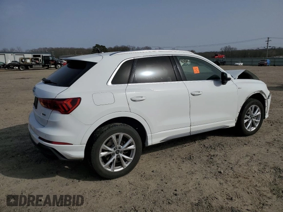2023 Audi Q3 S line Premium with VIN WA1DECF38P1040315, listed as a Copart auction lot 48264235 with 53,683 mi miles and Salvage title. Bid and sale history available at DreamBid. Image 3.