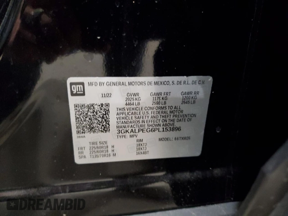 2023 GMC Terrain SLT with VIN 3GKALPEG6PL153896, listed as a Copart auction lot 50389425 with 29,006 mi miles and Salvage title. Bid and sale history available at DreamBid. Image 15.