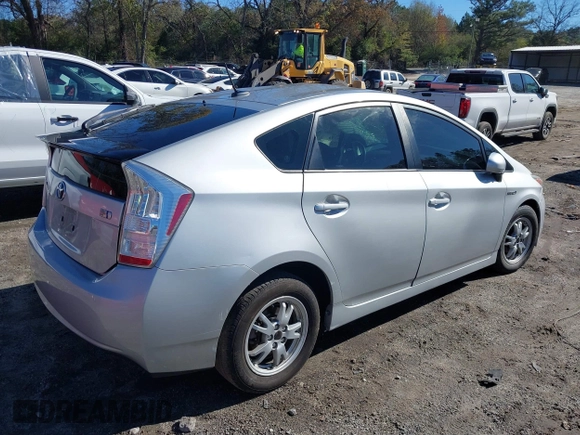 2011 Toyota Prius I with VIN JTDKN3DU5B0289274, listed as a IAAI auction lot 40934391 with 98,154 mi miles. Bid and sale history available at carsss.com. Image 4.