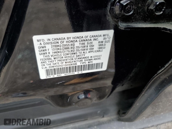 2013 Acura MDX with VIN 2HNYD2H21DH506506, listed as a Copart auction lot 51750835 with 193,183 mi miles and Salvage title. Bid and sale history available at DreamBid. Image 15.