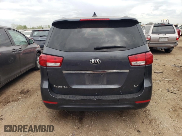 2017 Kia Sedona LX with VIN KNDMB5C16H6314869, listed as a Copart auction lot 58625264 with 132,411 mi miles and Salvage Title. Bid and sale history available at carsss.com. Image 6.