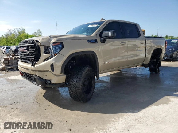 2023 GMC Sierra 1500 AT4 with VIN 1GTUUEE89PZ218574, listed as a Copart auction lot 55883305 with 34,239 mi miles and Salvage title. Bid and sale history available at DreamBid. Image 1.