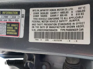2012 Honda Insight LX with VIN JHMZE2H56CS004226, listed as a IAAI auction lot 41705401 with 131,761 mi miles and . Bid and sale history available at DreamBid. Image 9.