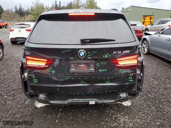 2015 BMW X5 M with VIN 5YMKT6C59F0C89697, listed as a Copart auction lot 80650234 with 50,367 mi miles and Salvage Title. Bid and sale history available at carsss.com. Image 6.