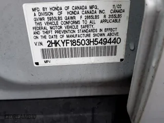 2003 Honda Pilot EX with VIN 2HKYF18503H549440, listed as a Copart auction lot 54576885 with 0 mi miles and Non Repairable. Bid and sale history available at carsss.com. Image 13.