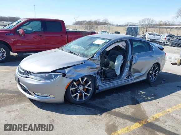 2015 Chrysler 200 C with VIN 1C3CCCCG0FN509701, listed as a IAAI auction lot 41873084 with Not Provided miles and . Bid and sale history available at carsss.com. Image 2.