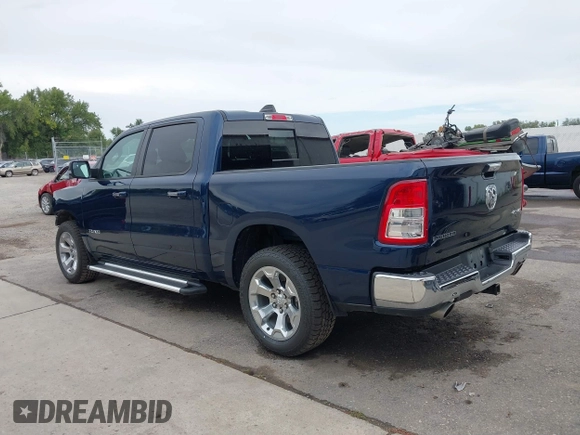 2019 Ram 1500 Big Horn/Lone Star with VIN 1C6SRFFT7KN663677, listed as a IAAI auction lot 40325088 with 77,035 mi miles. Bid and sale history available at carsss.com. Image 3.