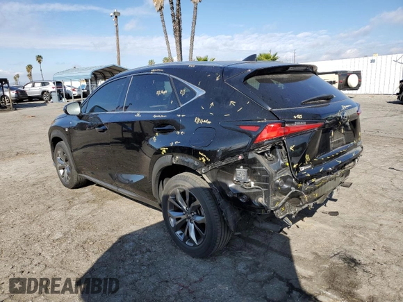 2020 Lexus NX 300 F Sport with VIN JTJSARBZ1L2169584, listed as a Copart auction lot 43756665 with 33,495 mi miles and Salvage title. Bid and sale history available at DreamBid. Image 2.
