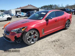2018 Kia Stinger GT2 with VIN KNAE55LC9J6010175, listed as a Copart auction lot 47771725 with 63,498 mi miles and Salvage Title. Bid and sale history available at carsss.com. Image 1.