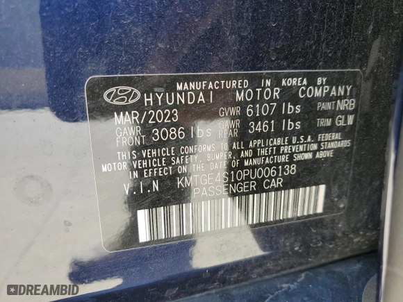 2023 Genesis Electrified G80 with VIN KMTGE4S10PU006138, listed as a Copart auction lot 49784615 with 0 mi miles and Non Repairable. Bid and sale history available at carsss.com. Image 12.