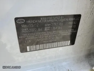 2013 Hyundai Elantra Limited PZEV with VIN 5NPDH4AE6DH178998, listed as a Copart auction lot 51483005 with 183,314 mi miles and Salvage Title. Bid and sale history available at carsss.com. Image 12.
