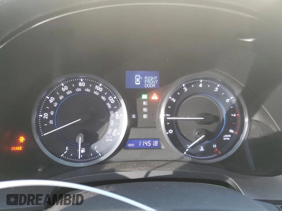 2012 Lexus IS 250 with VIN JTHCF5C25C5059458, listed as a Copart auction lot 86882084 with 114,518 mi miles and Salvage Title. Bid and sale history available at DreamBid. Image 9.