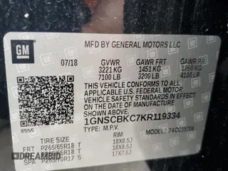 2019 Chevrolet Tahoe LT с VIN 1GNSCBKC7KR119334, выставлен на аукционе Copart как лот 55512835 с пробегом 56 710 миль миль и Списание • Salvage title. История ставок и продаж доступна на DreamBid. Изображение 13.