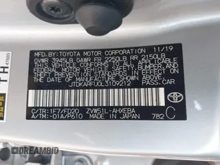 2020 Toyota Prius L Eco with VIN JTDKARFU0L3109212, listed as a IAAI auction lot 42356801 with 81,478 mi miles and . Bid and sale history available at DreamBid. Image 9.