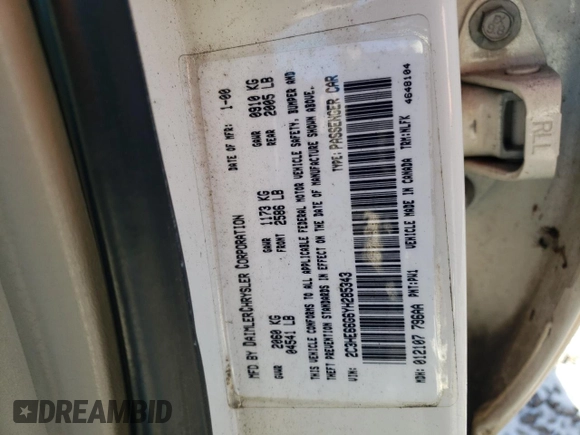 2000 Chrysler 300M M z VIN 2C3HE66G6YH285343, wystawiony jako Copart lot #45963355 z przebiegiem 144 597 mil mil oraz Szkoda całkowita • Salvage title. Historia ofert i sprzedaży dostępna na DreamBid. Obrazek 12.