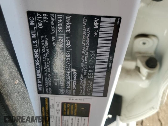 2018 Mercedes-Benz GLE 43 AMG with VIN 4JGDA6EB5JB017664, listed as a Copart auction lot 86380244 with 51,405 mi miles and Salvage Title. Bid and sale history available at DreamBid. Image 13.