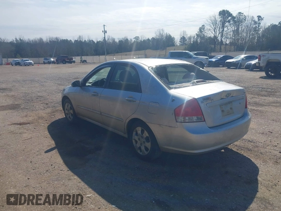 2009 Kia Spectra EX with VIN KNAFE221995647605, listed as a IAAI auction lot 41680420 with 169,000 mi miles. Bid and sale history available at carsss.com. Image 3.