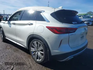 2020 Infiniti QX50 Essential with VIN 3PCAJ5M12LF110250, listed as a IAAI auction lot 41445252 with 48,963 mi miles and . Bid and sale history available at DreamBid. Image 3.