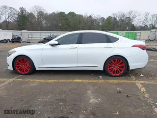 2015 Hyundai Genesis 5.0L with VIN KMHGN4JF9FU030122, listed as a IAAI auction lot 41166461 with 120,230 mi miles. Bid and sale history available at carsss.com. Image 15.
