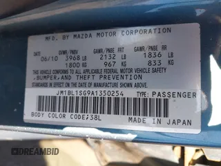 2010 Mazda 3 i Sport with VIN JM1BL1SG9A1350254, listed as a IAAI auction lot 41751902 with 136,086 mi miles and . Bid and sale history available at DreamBid. Image 9.