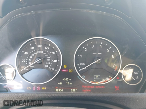 2015 BMW 3 Series 328i with VIN WBA3A5C51FF608143, listed as a IAAI auction lot 42387613 with 92,964 mi miles and . Bid and sale history available at DreamBid. Image 7.