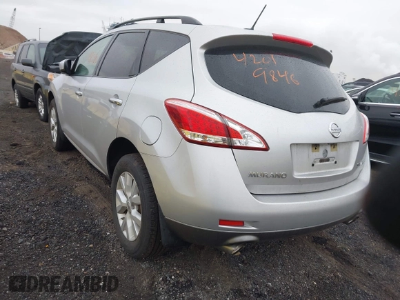 2012 Nissan Murano S with VIN JN8AZ1MW8CW209362, listed as a IAAI auction lot 42019846 with 136,060 mi miles. Bid and sale history available at carsss.com. Image 3.