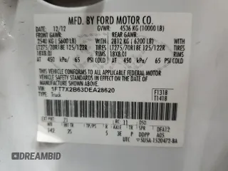 2013 Ford F-250 XL with VIN 1FT7X2B63DEA28620, listed as a Copart auction lot 82538854 with 266,804 mi miles and Clean Title. Bid and sale history available at DreamBid. Image 12.