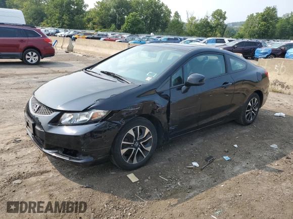 2013 Honda Civic Cpe EX with VIN 2HGFG3B88DH518340, listed as a Copart auction lot 66949704 with 102,668 mi miles and Salvage Title. Bid and sale history available at carsss.com. Image 1.